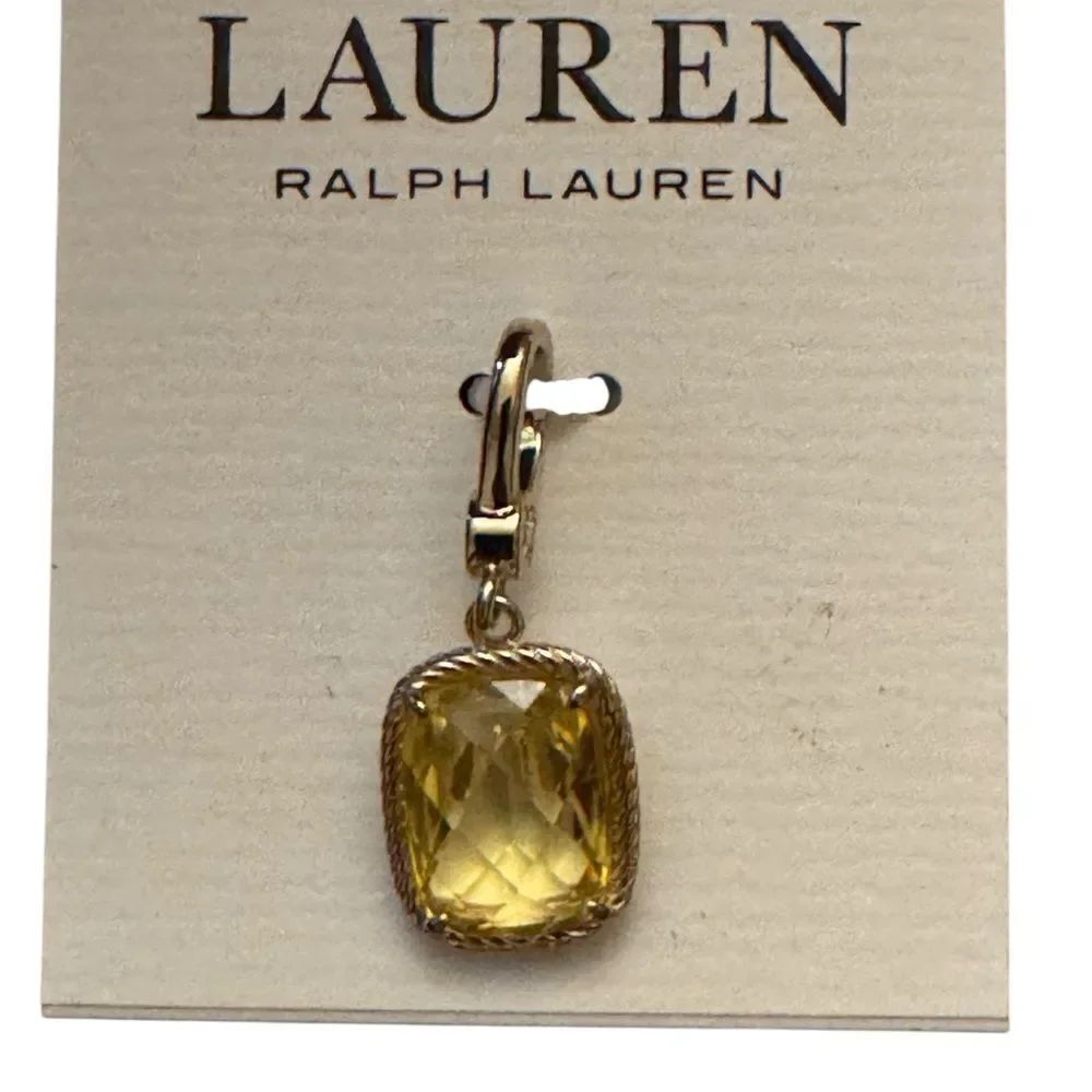 Lauren Ralph Lauren Gold-Tone Yellow Drop Charm